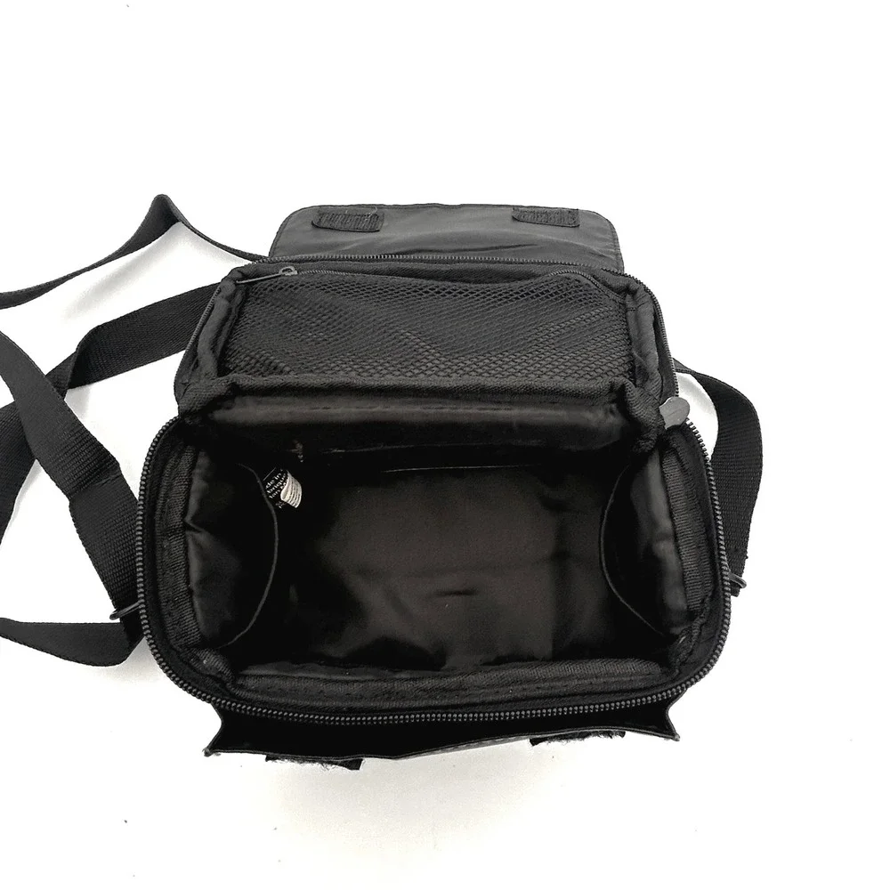 Vintage Icon New York Faux Leather Camera Bag Messenger Shoulder Strap Black Y2K